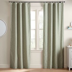 Pottery Barn Kids Evelyn Linen Blackout Curtain in Sage 44x84